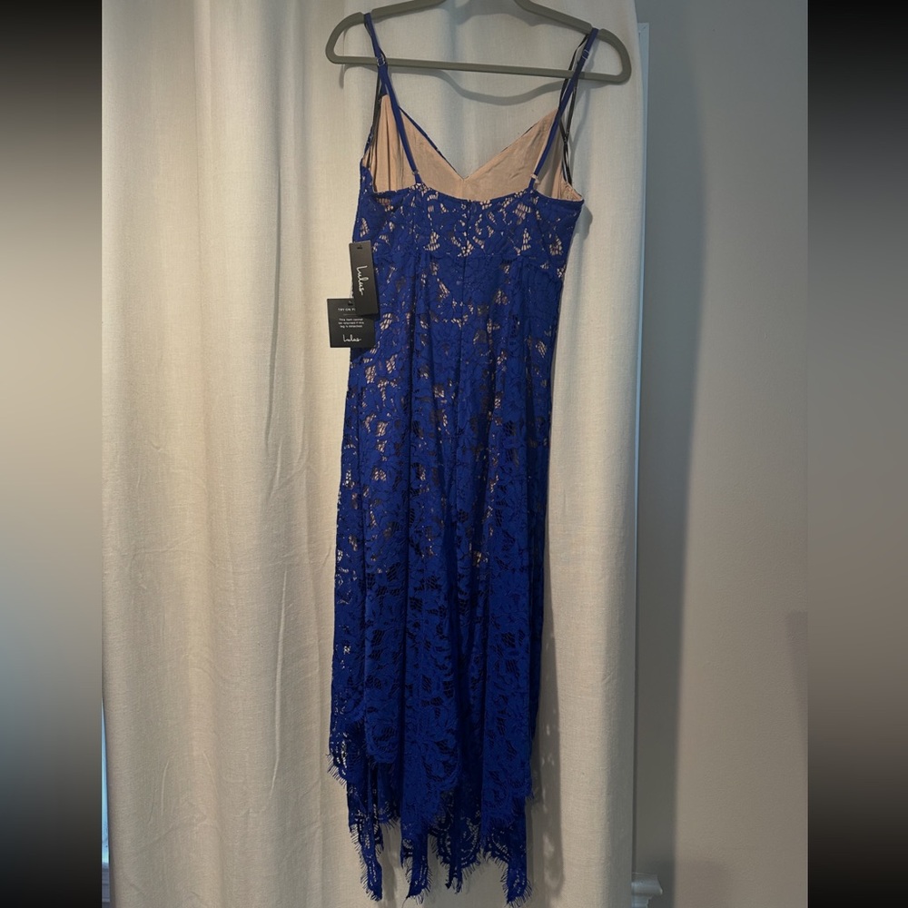 Lulu's Royal Blue Lace Midi Dress - Picture 10 of 11
